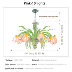Luxury Handblown Iris Flower Glass Chandelier