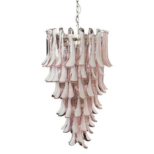 Mid-Century White Horseshoe Handcrafted Murano Glass Chandelier – 60