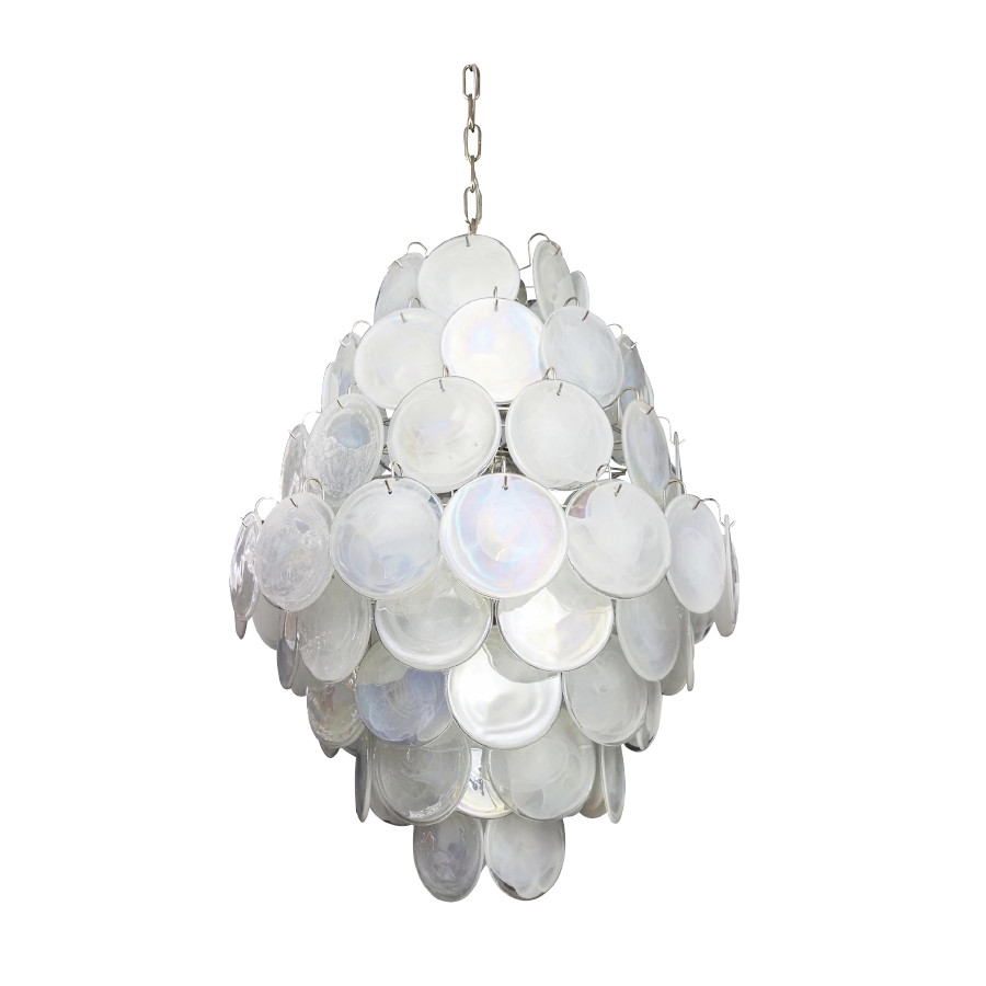 Mid-Century Modern Handcrafted Glass Chandelier for High Ceilings | Luxury Vintage Pendant Light