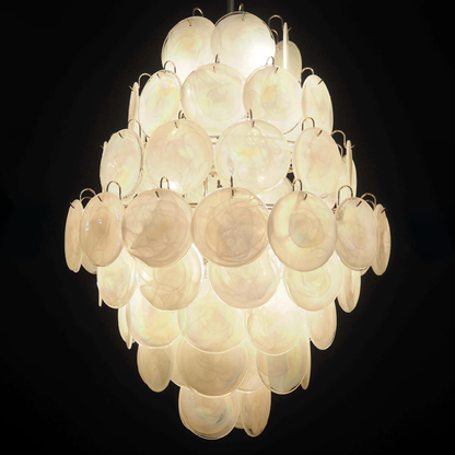 Mid-Century Modern Handcrafted Glass Chandelier for High Ceilings | Luxury Vintage Pendant Light