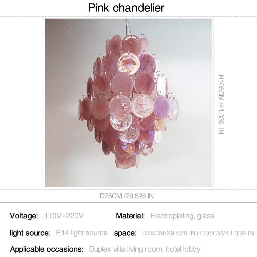 Mid-Century Modern Handcrafted Glass Chandelier for High Ceilings | Luxury Vintage Pendant Light