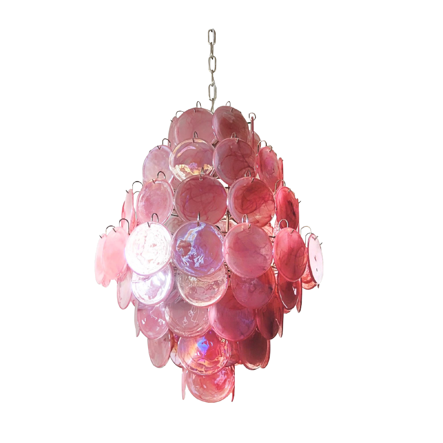 Mid-Century Modern Handcrafted Glass Chandelier for High Ceilings | Luxury Vintage Pendant Light