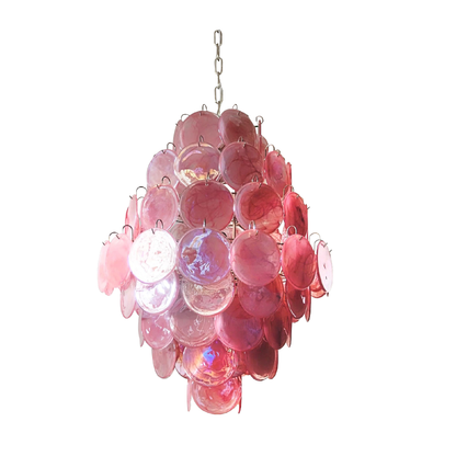 Mid-Century Modern Handcrafted Glass Chandelier for High Ceilings | Luxury Vintage Pendant Light
