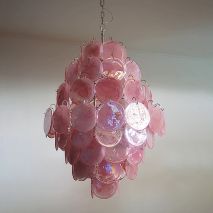 Mid-Century Modern Handcrafted Glass Chandelier for High Ceilings | Luxury Vintage Pendant Light