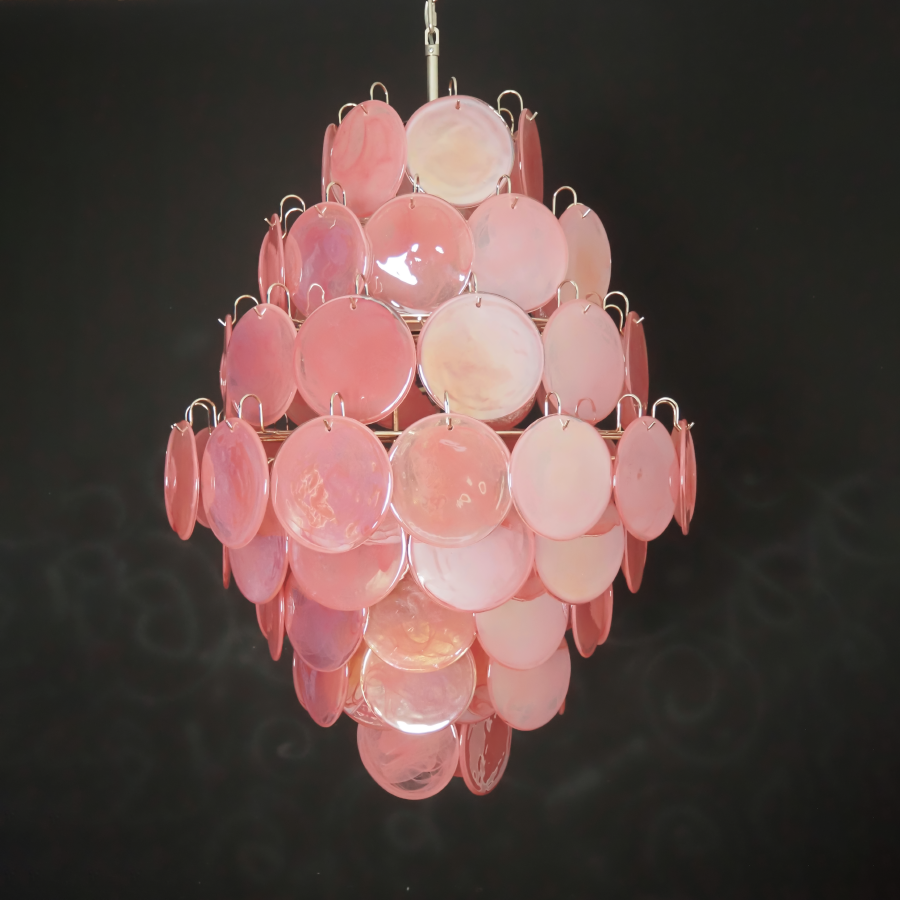 Mid-Century Modern Handcrafted Glass Chandelier for High Ceilings | Luxury Vintage Pendant Light